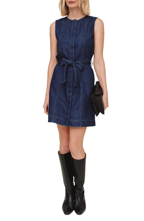 Seamed Sleeveless Denim Minidress