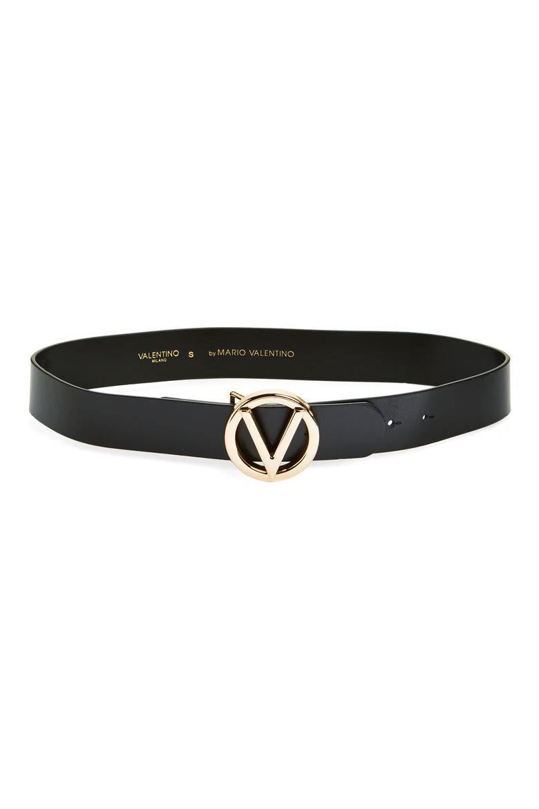 Giusy Logo Buckle Belt, Main, color, BLACK
