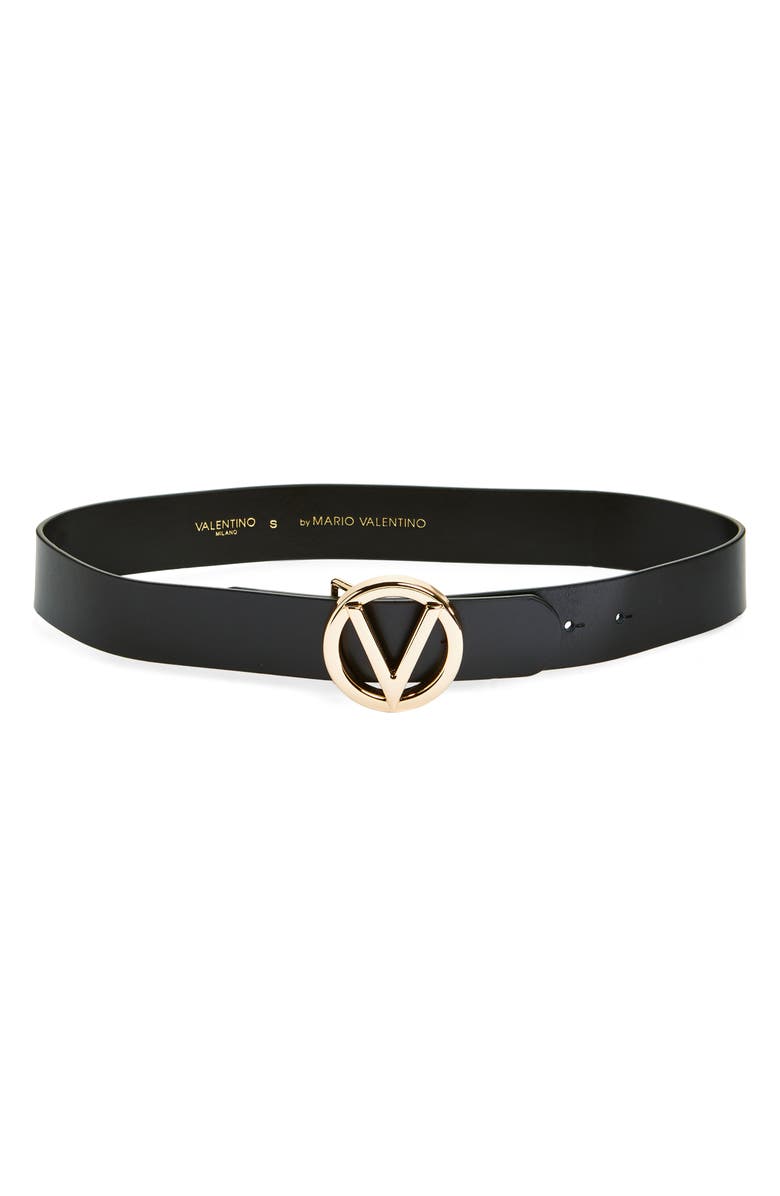 VALENTINO BY MARIO VALENTINO Giusy Logo Buckle Belt, Main, color, Black