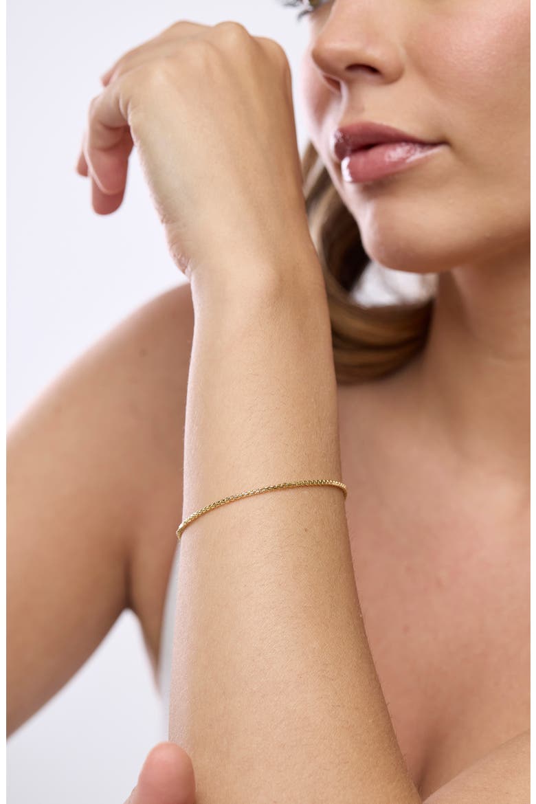 14K Round Box Chain Bracelet (Online Trunk Show), Alternate, color, 14K YELLOW GOLD