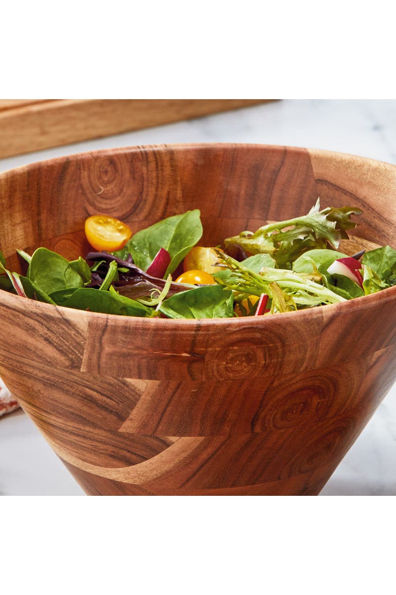 Loop Serving Bowl Natural Acacia Wood Everyday, Alternate, color, Brown