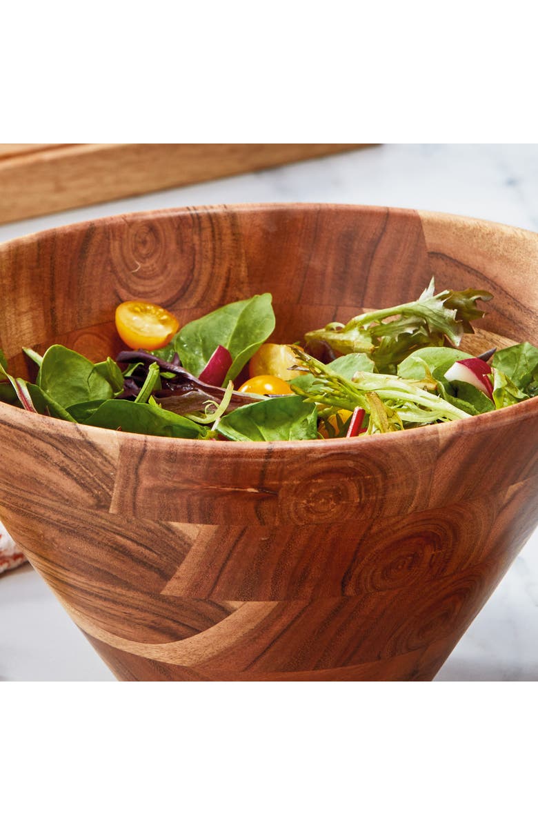 tag Loop Serving Bowl Natural Acacia Wood Everyday, Alternate, color, Brown