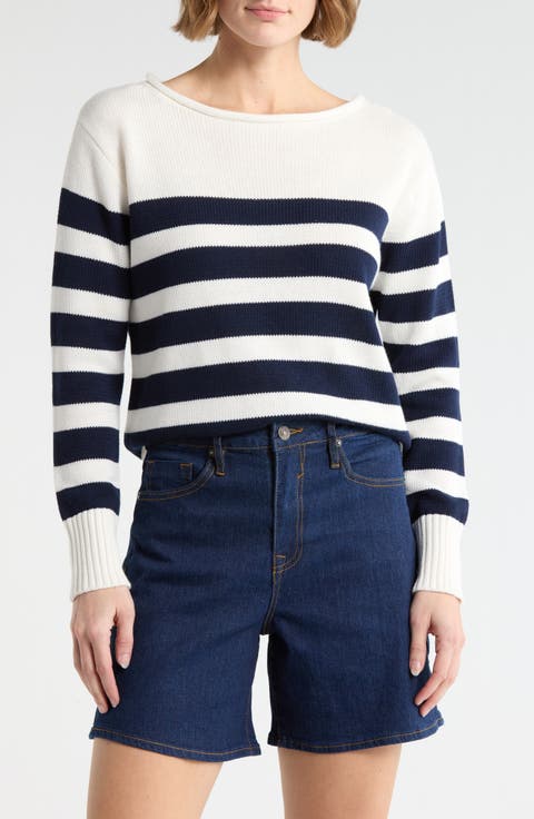 Stripe Boat Neck Sweater