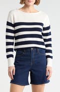 Vigoss Stripe Boat Neck Sweater