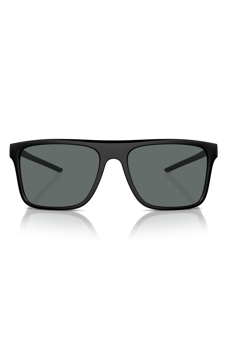 Scuderia Ferrari 58mm Polarized Flat Top Sunglasses, Main, color, Matte Black