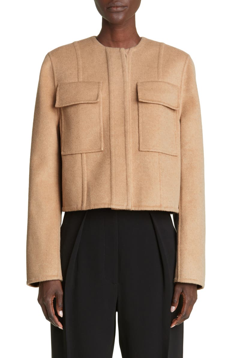 Proenza Schouler Double Face Recycled Wool Crop Jacket, Main, color,