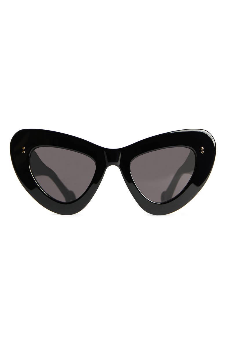JW Anderson 49mm Butterfly Sunglasses, Main, color, Black