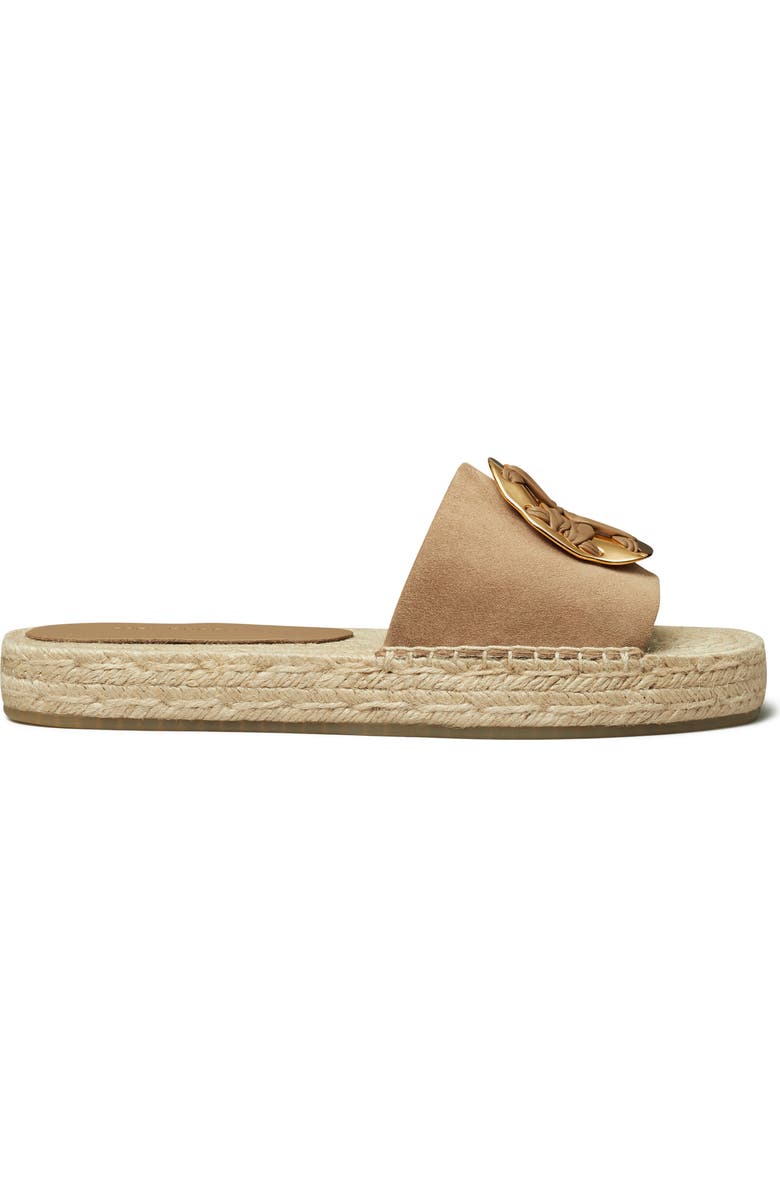 Tory Burch Woven Double T Espadrille Slide Sandal, Alternate, color,