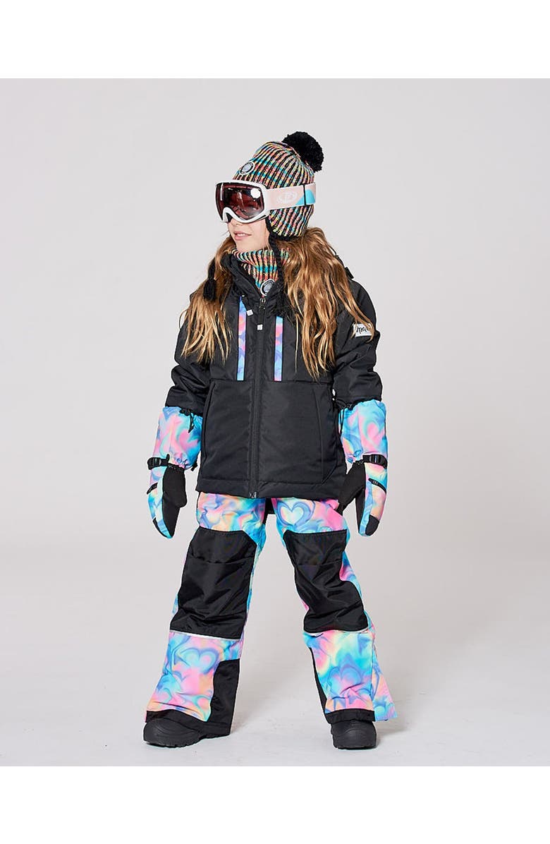Deux par Deux Girl Two-Piece Teknik Snowsuit, Alternate, color, Rainbow Heart Print
