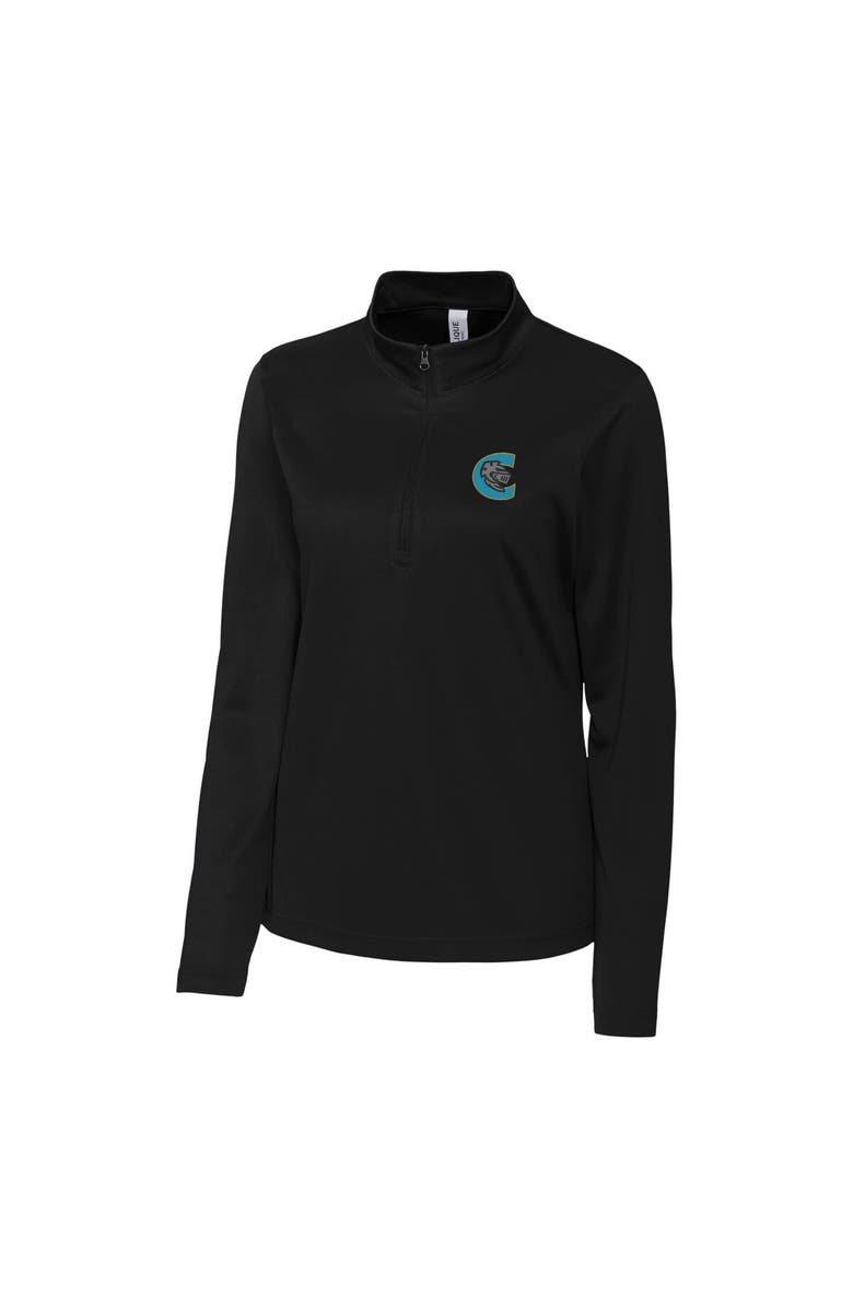 Cutter & Buck Women's Cutter & Buck  Black Charlotte Knights Clique Spin Eco Performance Half-Zip, Alternate, color, 