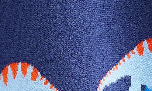 Next Kids' Dinosaur Jacquard Crewneck Sweater In Blue