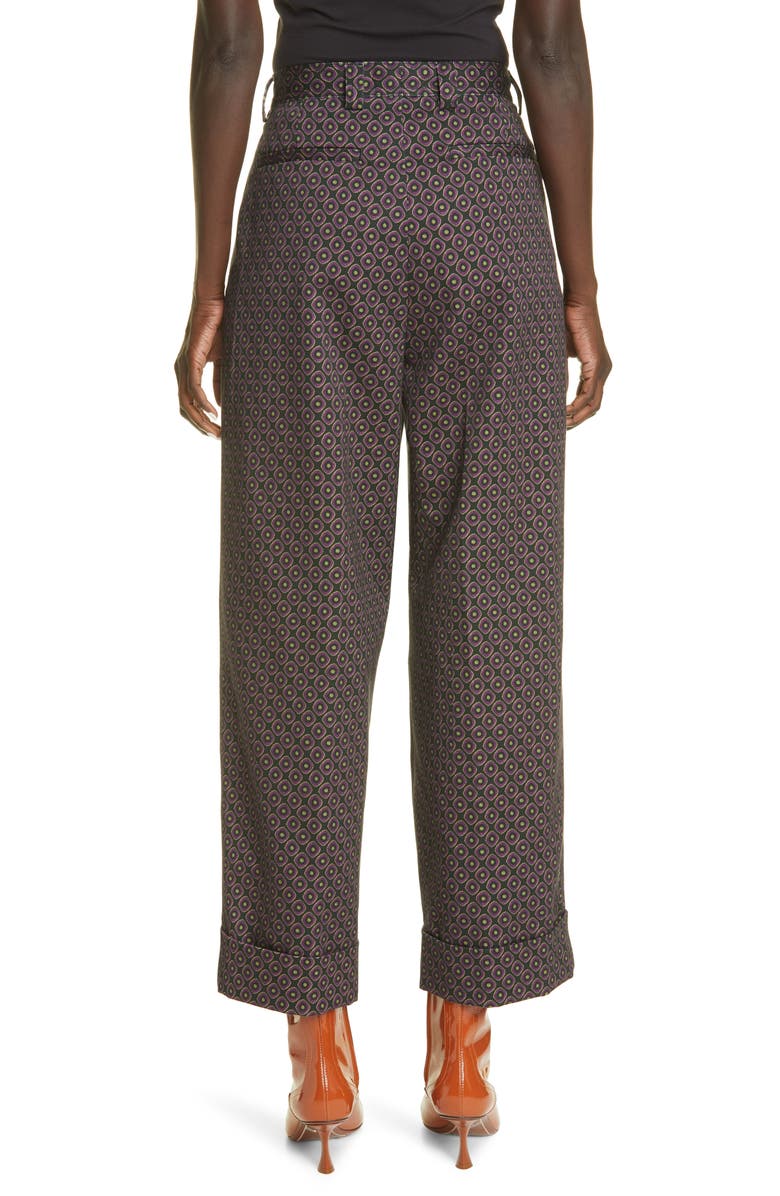 Dries Van Noten Pakora Tie Print Gabardine Pants, Alternate, color, 