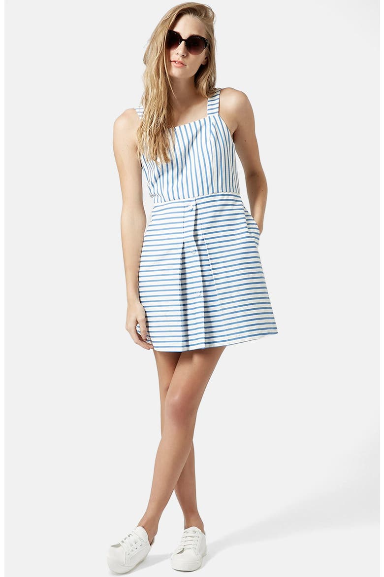 Stripe Pinafore Dress, Alternate, color, BLUE