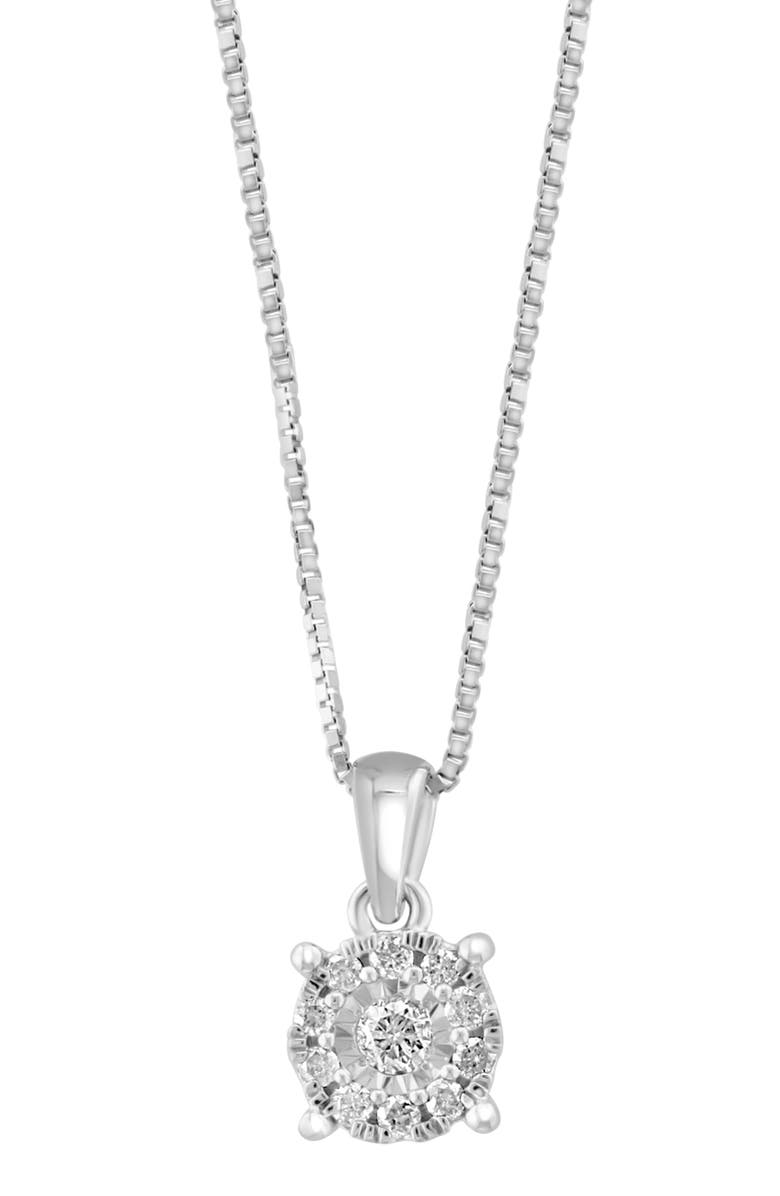 EFFY Diamond Pendant Necklace & Stud Earrings Set, Alternate, color, Silver