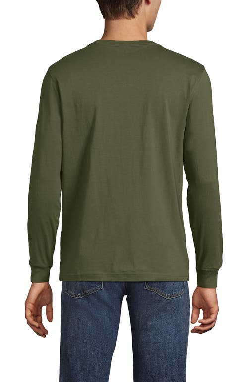 Lands' End Super-t Long Sleeve Henley Shirt In Green