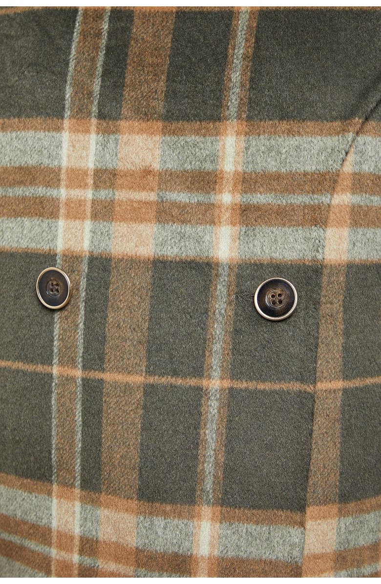 Oasis Check Scarf Longline Jacket Coat, Alternate, color, Taupe