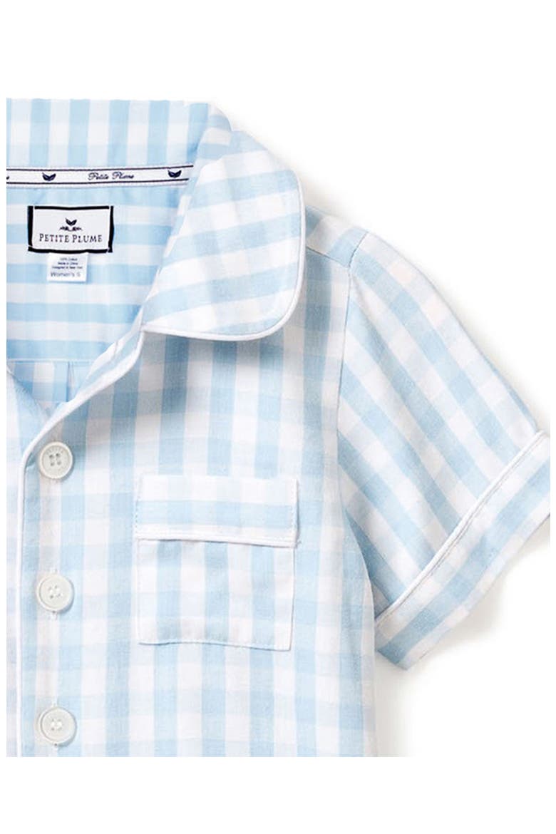 Kids' Gingham Pajama Short Set, Alternate, color, BLUE
