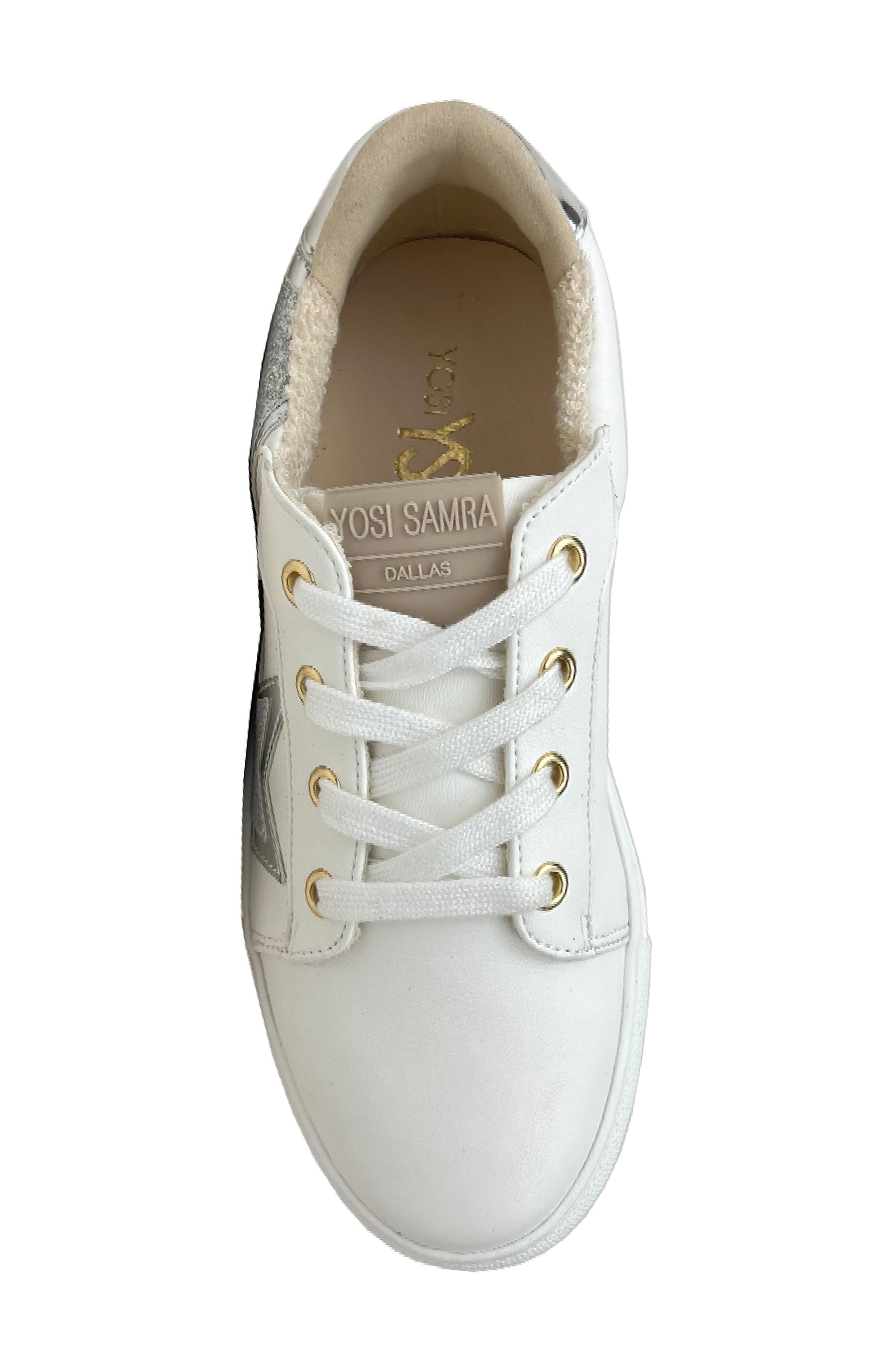 Yosi Samra Kids' Miss Harper Sneaker, Alternate, color, Silver Glitter