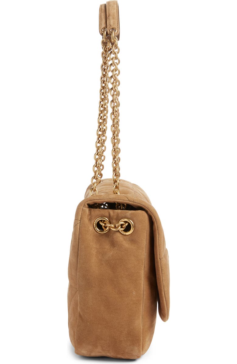 Saint Laurent Medium Jamie 4.3 Carré Rive Gauche Suede Shoulder Bag, Alternate, color,