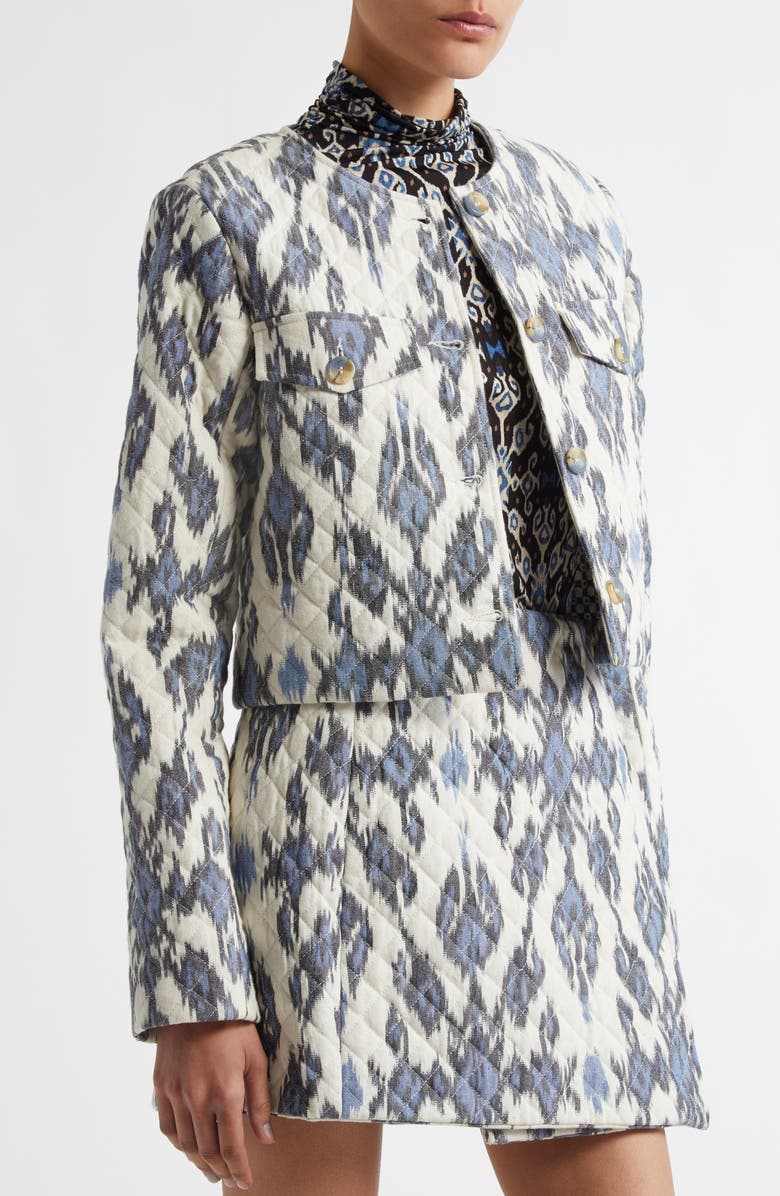 Ulla Johnson Dione Diamond Stitch Jacket, Alternate, color, Celeste