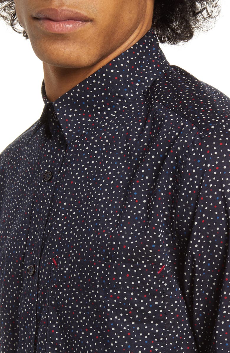 Barking Irons x Bob Dylan Blues Dot Print Button-Up Shirt, Alternate, color,