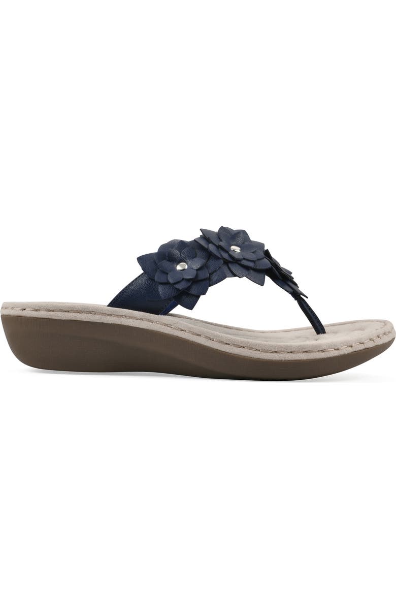 CLIFFS BY WHITE MOUNTAIN Content Wedge Sandal - Wide Width Available, Alternate, color, Navy Smooth
