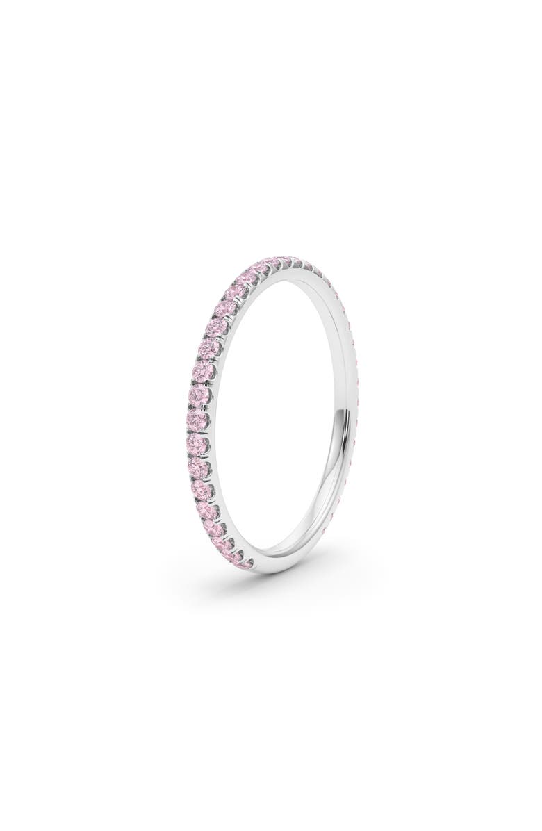 HauteCarat Petite Fancy Pink Lab Created Diamond Eternity Ring, Alternate, color, 18K White Gold