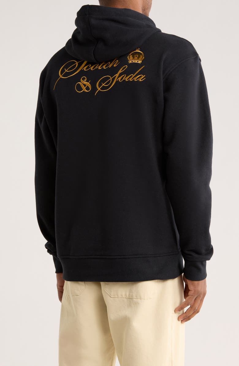 Scotch & Soda Logo Fleece Hoodie, Alternate, color, Anthracite