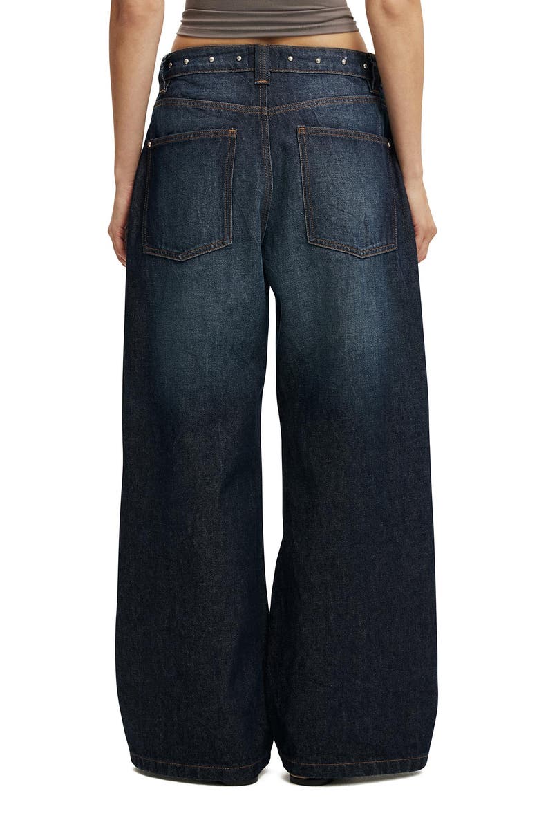 Cotton On Women's Low Super Baggy Jean, Alternate, color, Studded Sapphire Blue