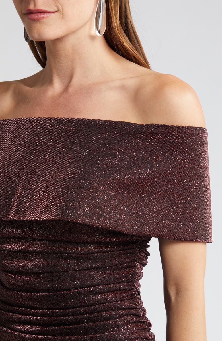 Vince Camuto Metallic Off the Shoulder Cocktail Dress, Alternate, color, 