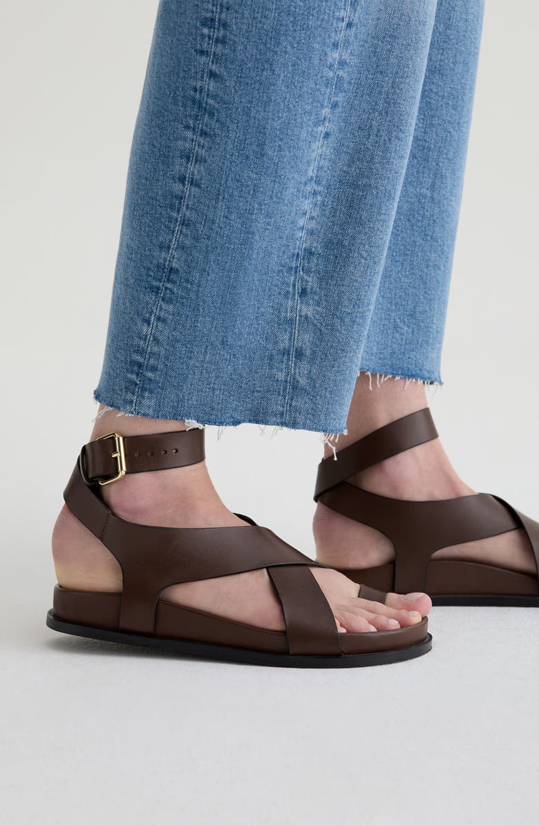 AG Hattie Raw Hem High Waist Crop Barrel Jeans, Alternate, color,