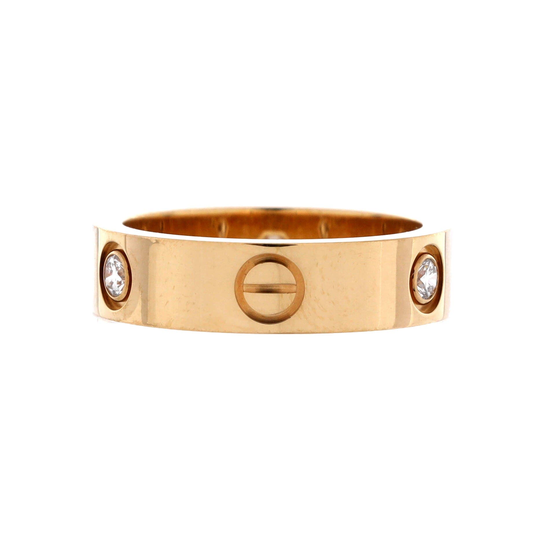 Love 3 Diamonds Band Ring 18K Yellow Gold with Diamonds, Alternate, color, Metallic Gold
