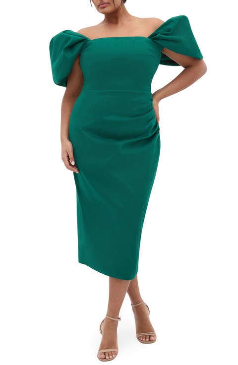 Elyse Puff Sleeve Sheath Dress (Plus)