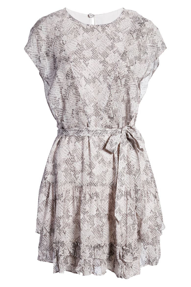 Evely Midgard Snakeskin Print Dress, Alternate, color, GREY