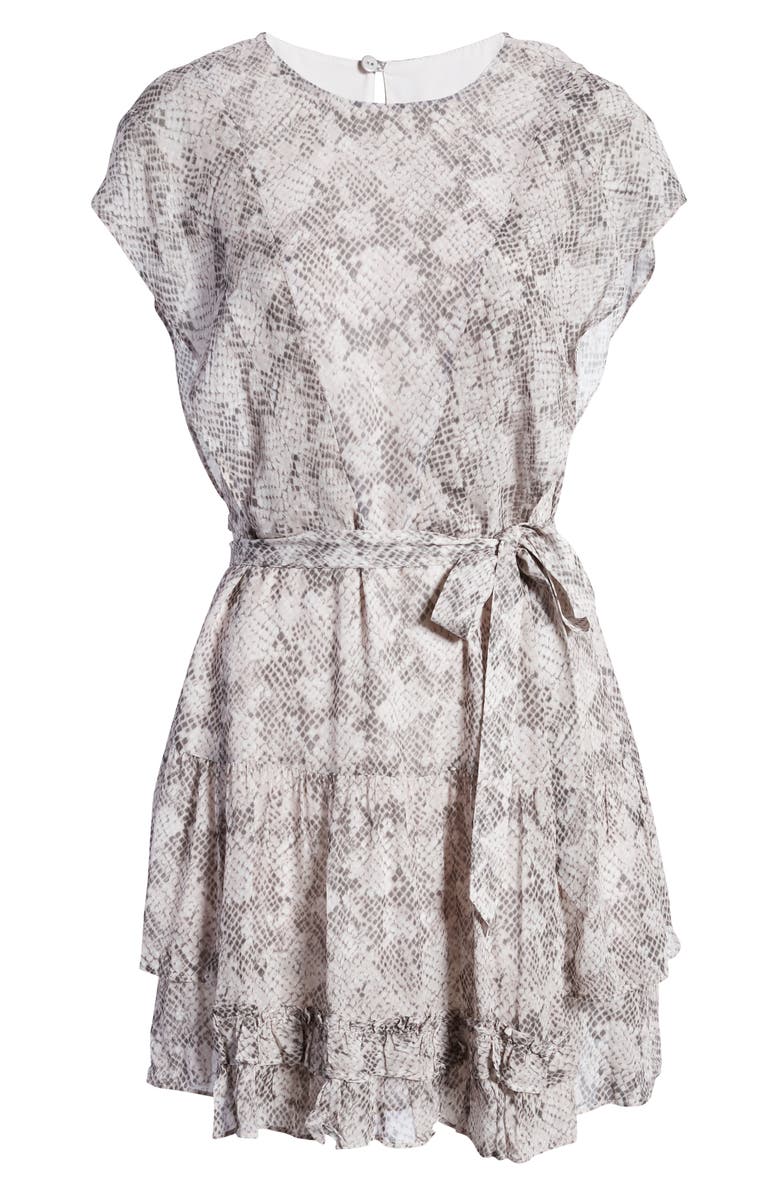 AllSaints Evely Midgard Snakeskin Print Dress, Alternate, color, 