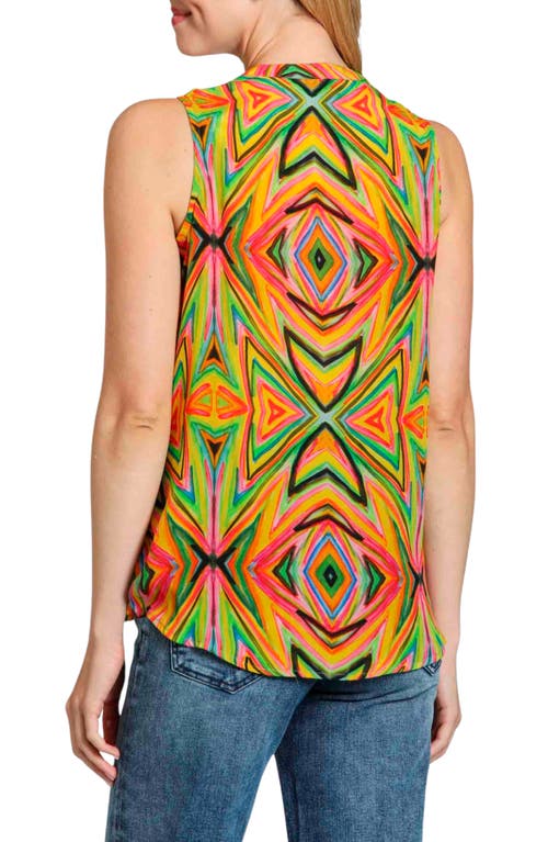 Apny Sleeveless Button-up Shirt In Green Multi