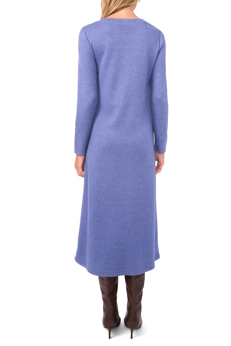 Exposed Center Seam Long Sleeve Midi Sweater Dress, Alternate, color, DENIM HEATHER