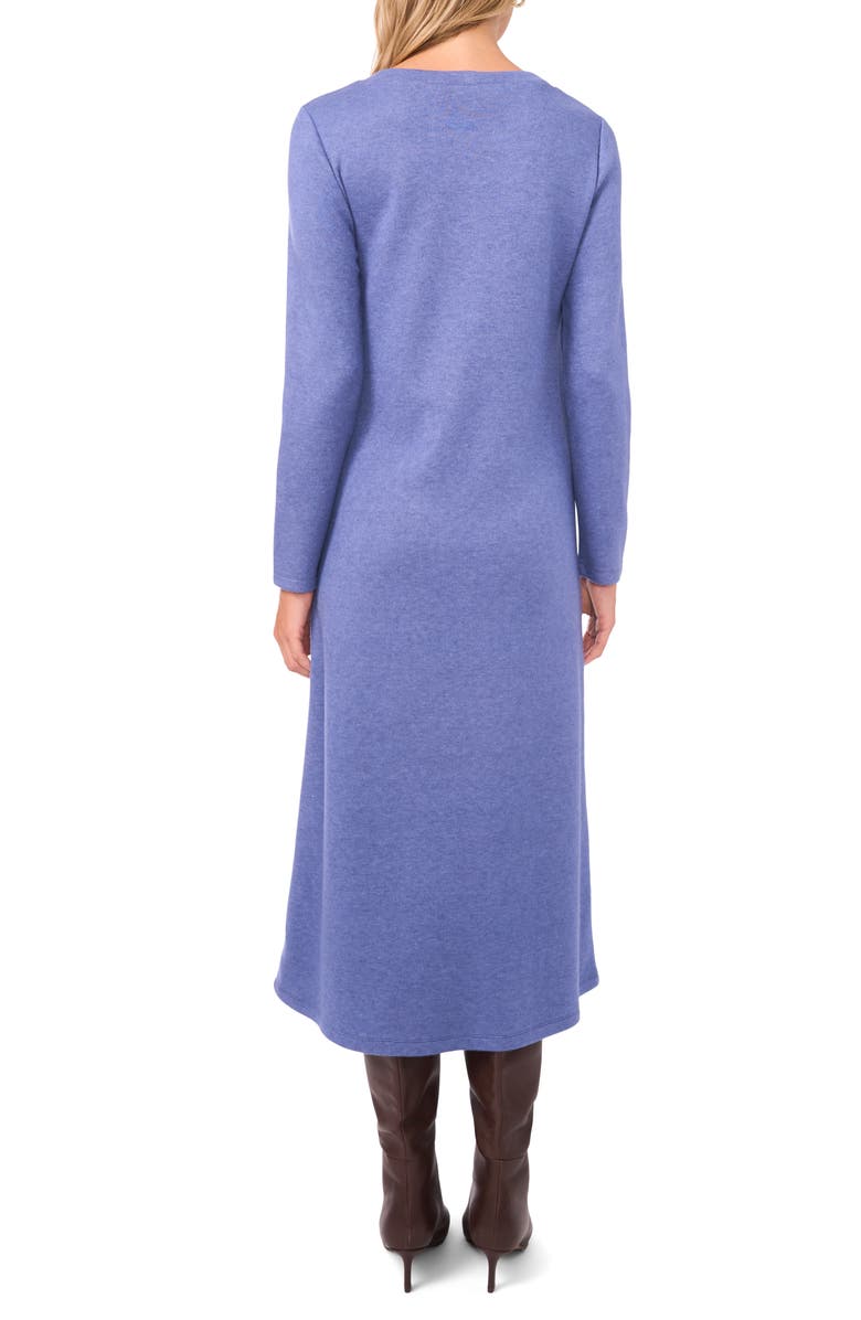 Vince Camuto Exposed Center Seam Long Sleeve Midi Sweater Dress, Alternate, color, Denim Heather