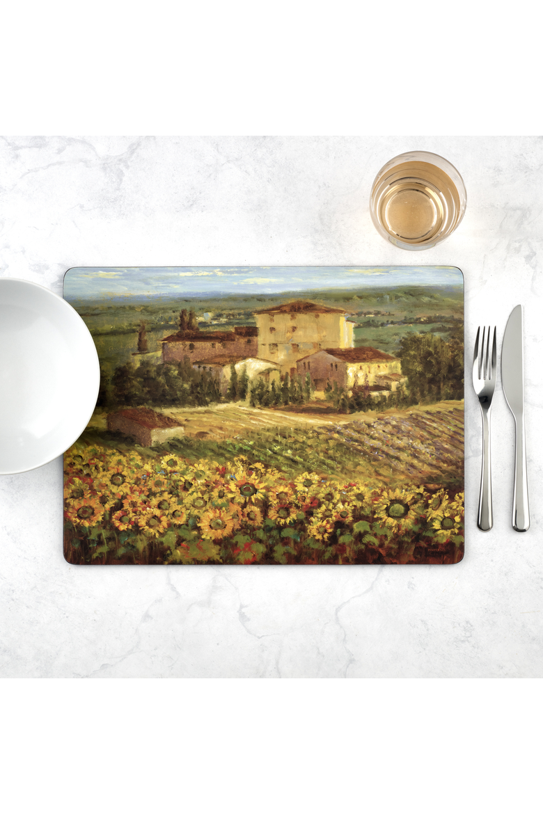 Tuscany Set of 4 Cork Back Placemats, Alternate, color, Multi