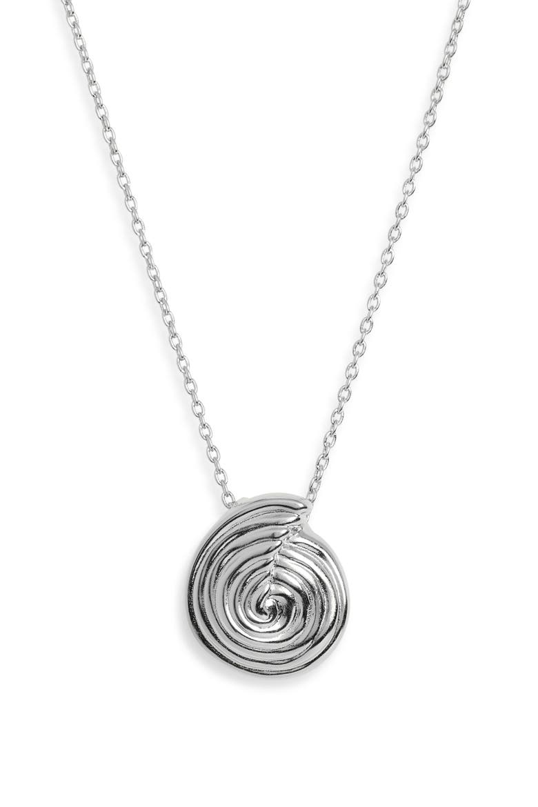 Mini Spiral Pendant Necklace, Main, color, SILVER