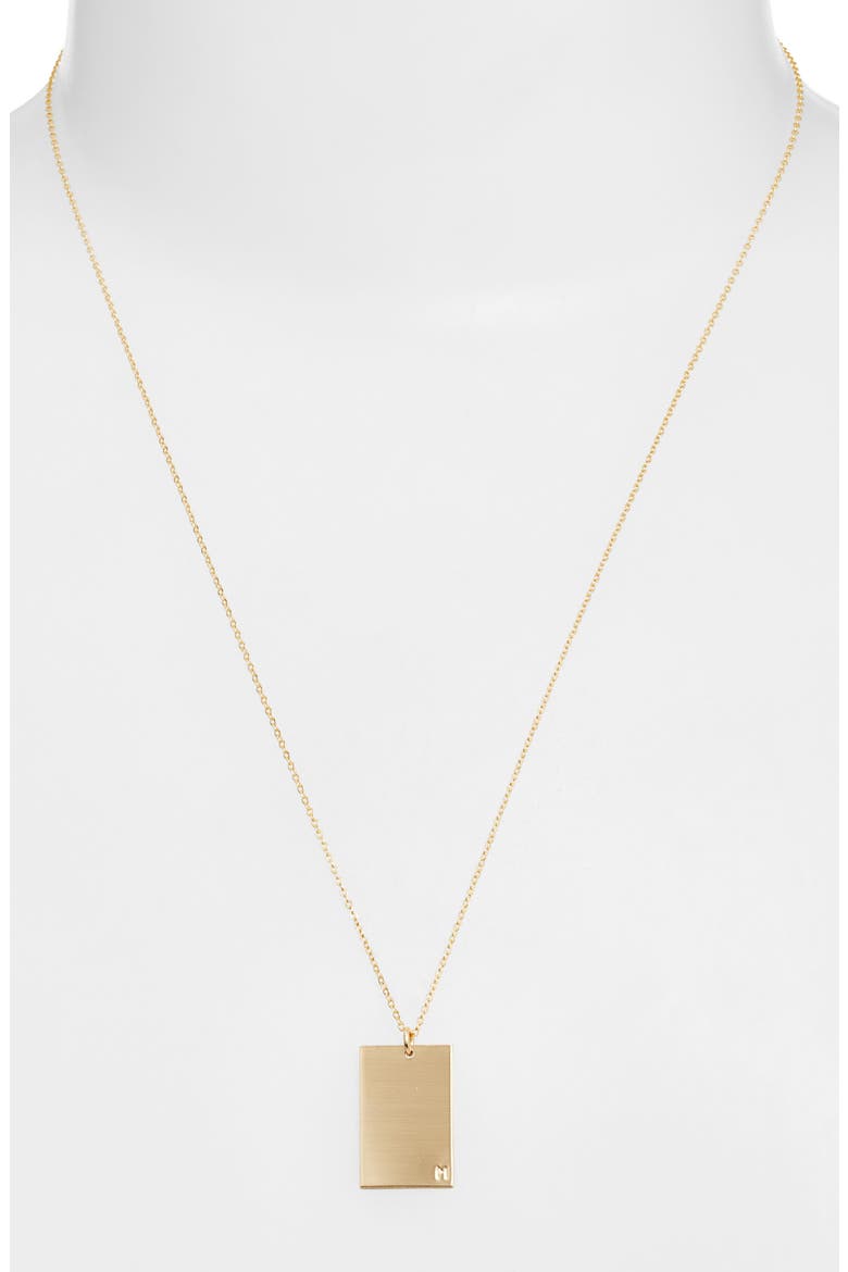 Goldie Initial Tag Pendant Necklace, Alternate, color, GOLD / M
