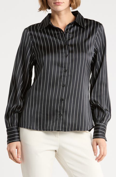Satin Button-Up Shirt