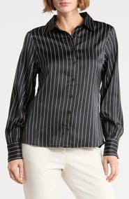 French Connection Satin Button-Up Shirt