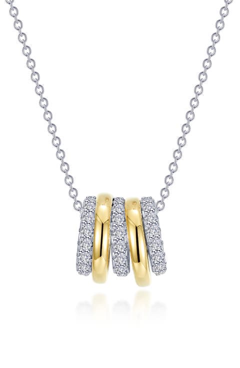 Pavé Simulated Diamond Rondelle Charm Necklace