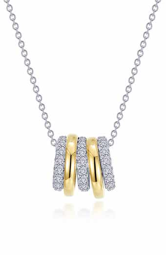 Pavé Simulated Diamond Rondelle Charm Necklace