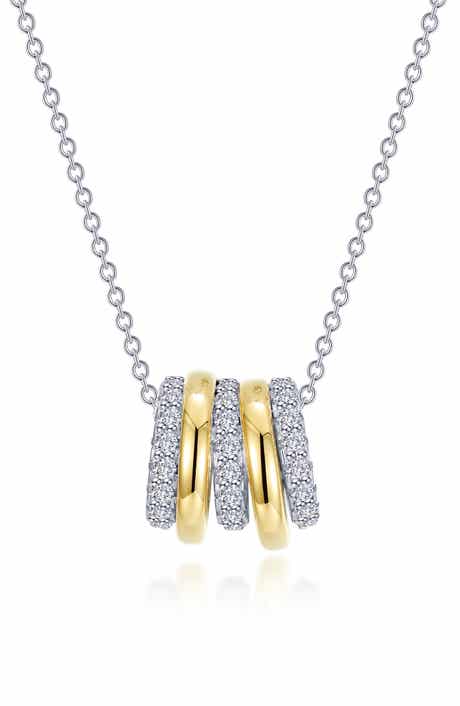 Pavé Simulated Diamond Rondelle Charm Necklace