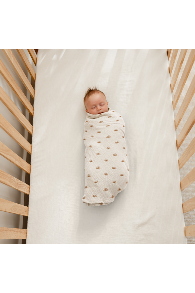 100% Cotton Muslin Swaddle Blankets Pack of 3, Alternate, color, Sun Pattern, Caramel, Cream