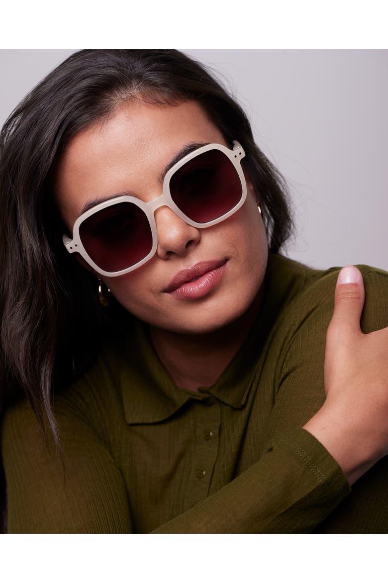 Office 52mm Square Sunglasses, Alternate, color, Vintage Cream