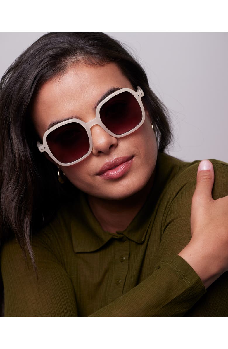 IZIPIZI Office 52mm Square Sunglasses, Alternate, color, Vintage Cream