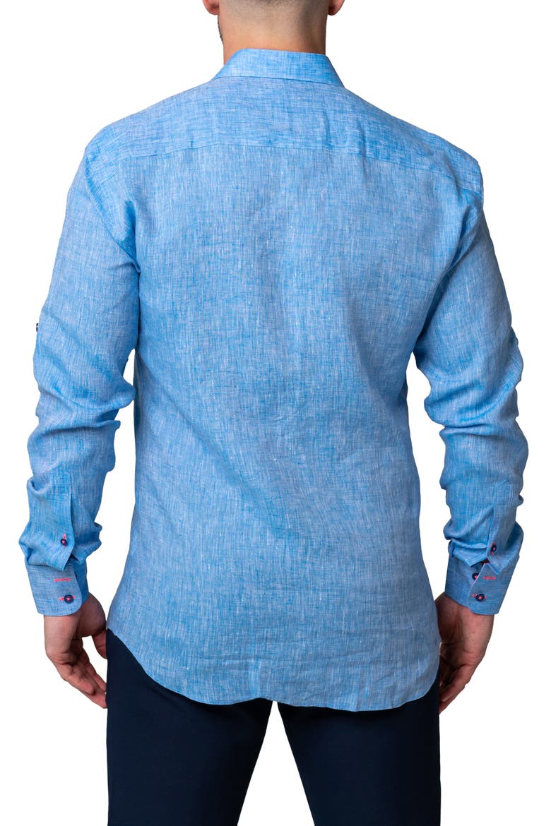 Einstein Lenny Blue Stretch Button-Up Shirt, Alternate, color, BLUE